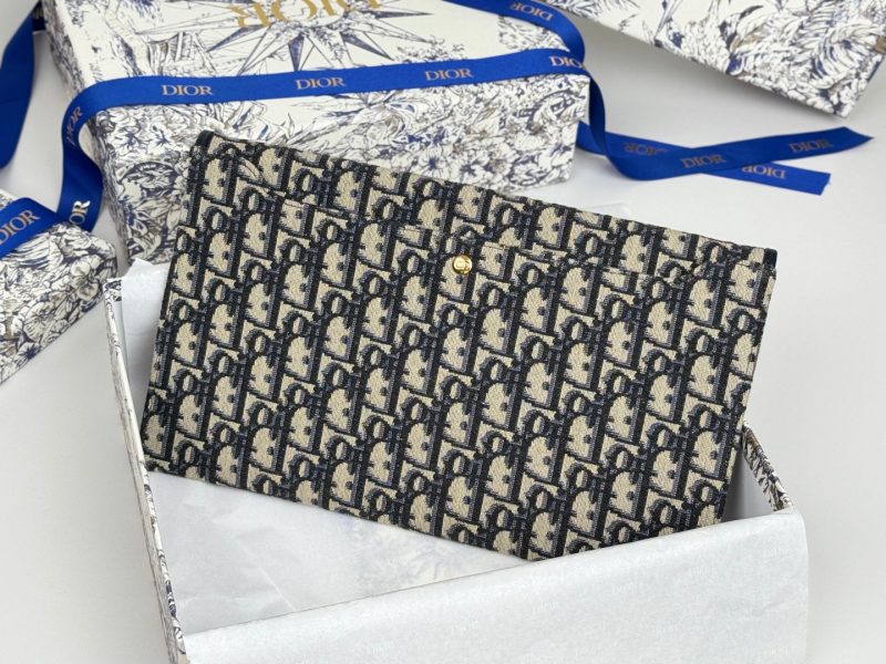 CD 30 Montaigne Avenue Pouch with Flap 30cm Blue Jacquard