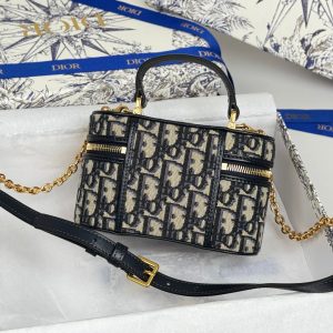 CD 30 Montaigne Mini Vanity Case 16.5cm Blue Jacquard