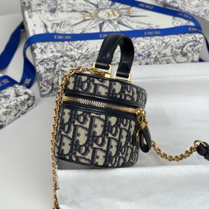 CD 30 Montaigne Mini Vanity Case 16.5cm Blue Jacquard