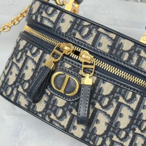 CD 30 Montaigne Mini Vanity Case 16.5cm Blue Jacquard