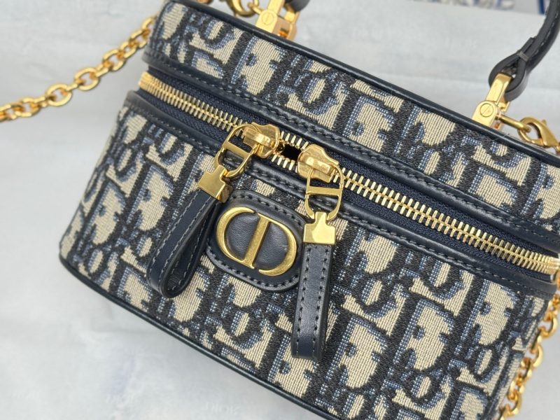 CD 30 Montaigne Mini Vanity Case 16.5cm Blue Jacquard