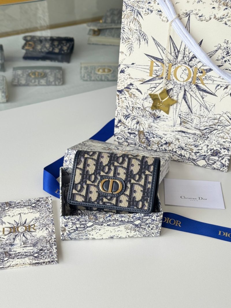 CD 30 Montaigne Glycine Wallet 11cm Blue Jacquard