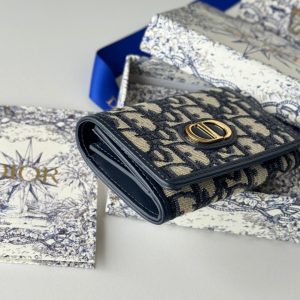 CD 30 Montaigne Glycine Wallet 11cm Blue Jacquard