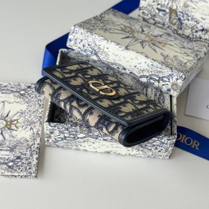 CD 30 Montaigne Glycine Wallet 11cm Blue Jacquard