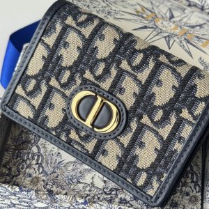 CD 30 Montaigne Glycine Wallet 11cm Blue Jacquard