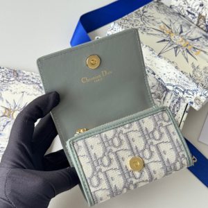 CD 30 Montaigne Glycine Wallet 11cm Grayish Jacquard