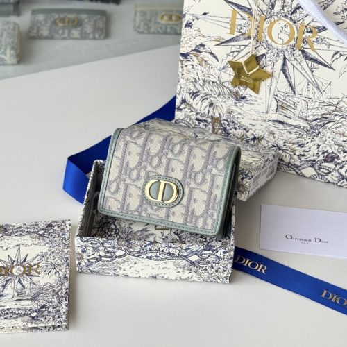 CD 30 Montaigne Glycine Wallet 11cm Grayish Jacquard