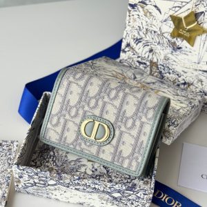 CD 30 Montaigne Glycine Wallet 11cm Grayish Jacquard