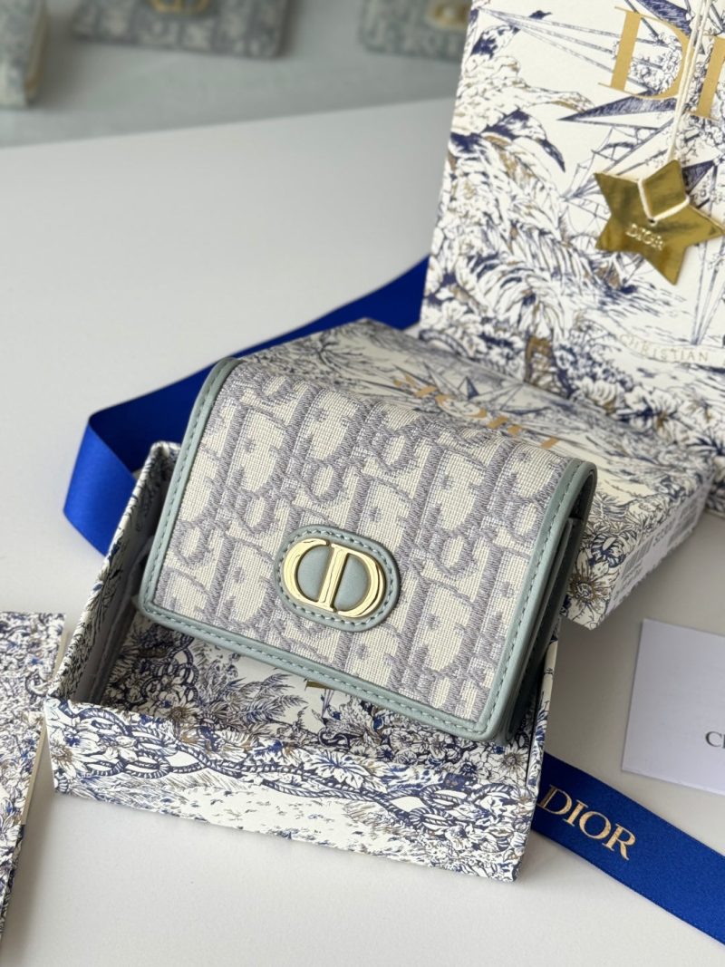 CD 30 Montaigne Glycine Wallet 11cm Grayish Jacquard