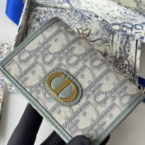CD 30 Montaigne Glycine Wallet 11cm Grayish Jacquard