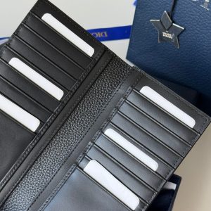 CD Saddle Long Vertical Wallet Black Cowhide