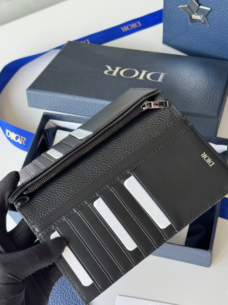 CD Saddle Long Vertical Wallet Black Cowhide