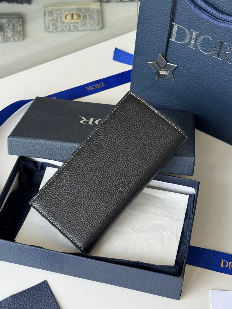 CD Saddle Long Vertical Wallet Black Cowhide