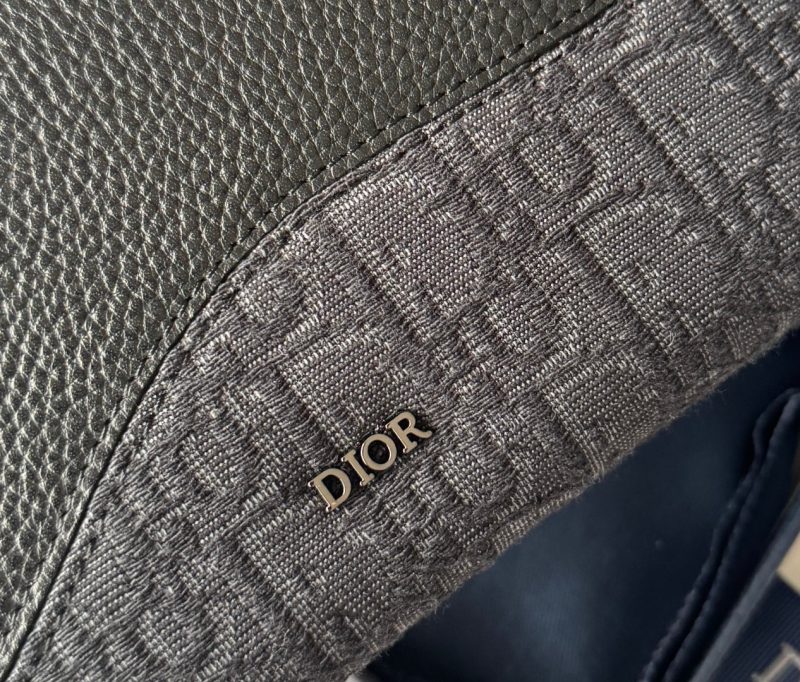 CD Saddle Long Zipped Wallet Black Grain Cowhide & Jacquard