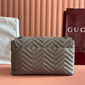 GG MaxiMatelassé GG Marmont Shoulder Bag 37.5 Grey Leather