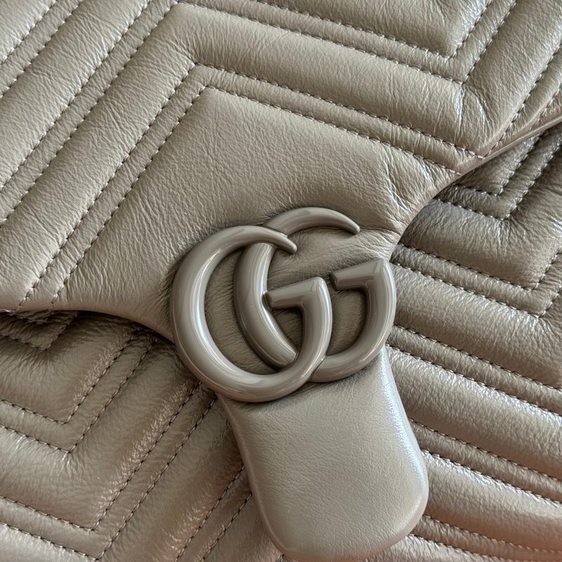 GG MaxiMatelassé GG Marmont Shoulder Bag 37.5 Grey Leather