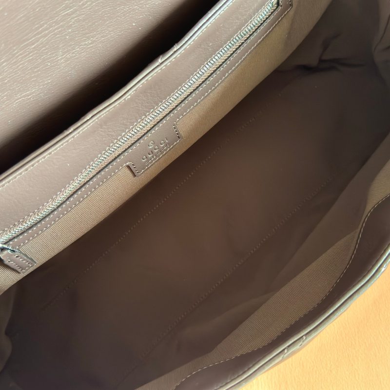 GG Blondie Large Handbag 32cm Brown Suede Calfskin