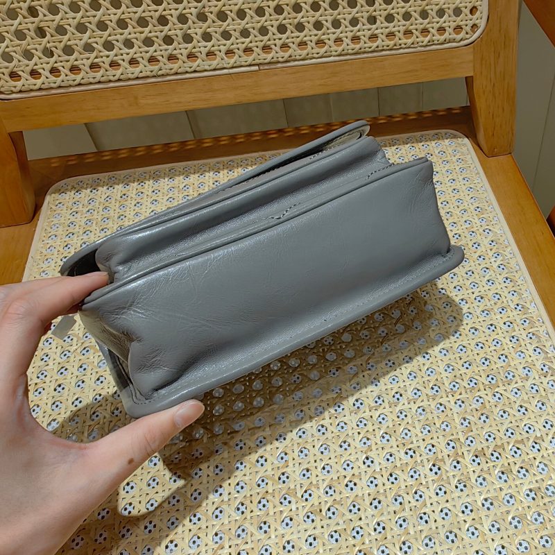 YSL Niki Baby Bag Gray Calfskin 338884