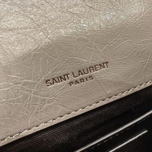 YSL Niki Baby Bag Gray Calfskin 338884
