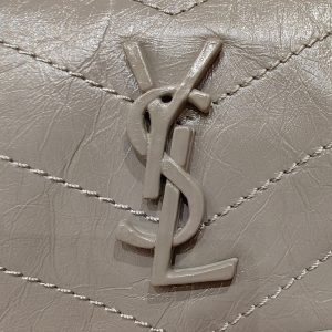 YSL Niki Baby Bag Gray Calfskin 338884