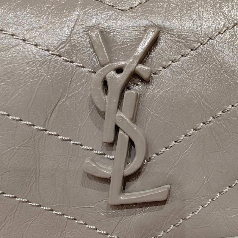 YSL Niki Baby Bag Gray Calfskin 338884