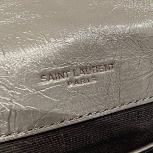 YSL Niki Baby Bag Dark Gray Calfskin 338892