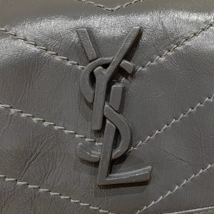 YSL Niki Baby Bag Dark Gray Calfskin 338892