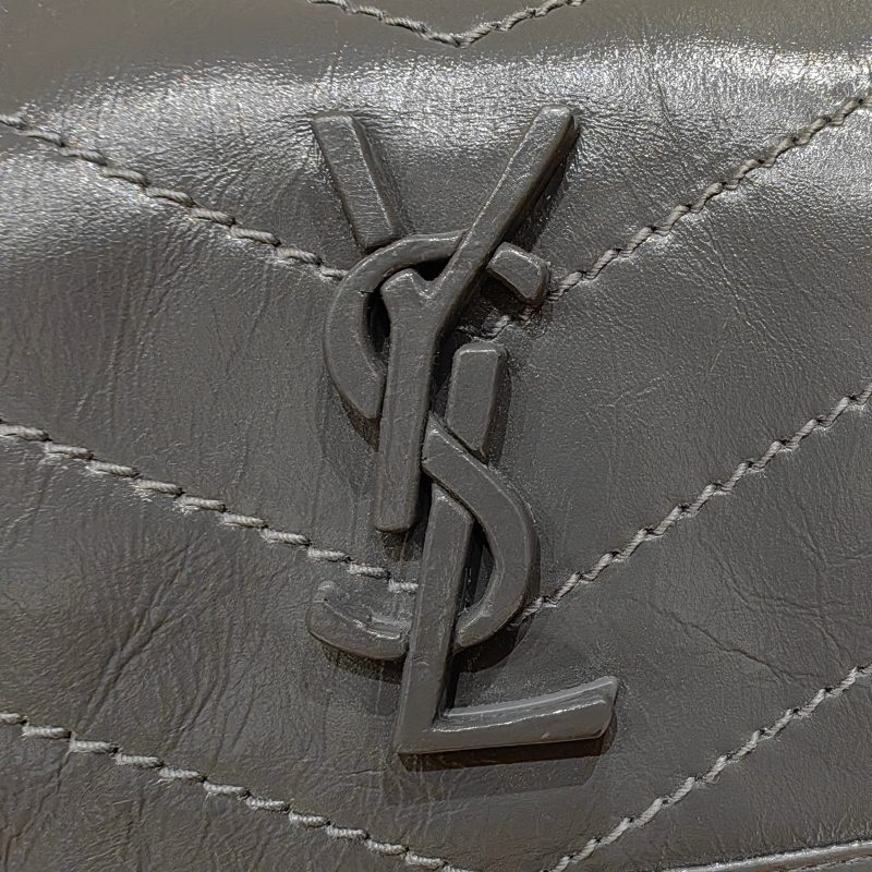 YSL Niki Baby Bag Dark Gray Calfskin 338892