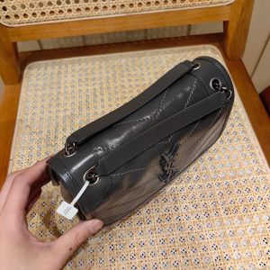 YSL Niki Baby Bag Dark Gray Calfskin 338892