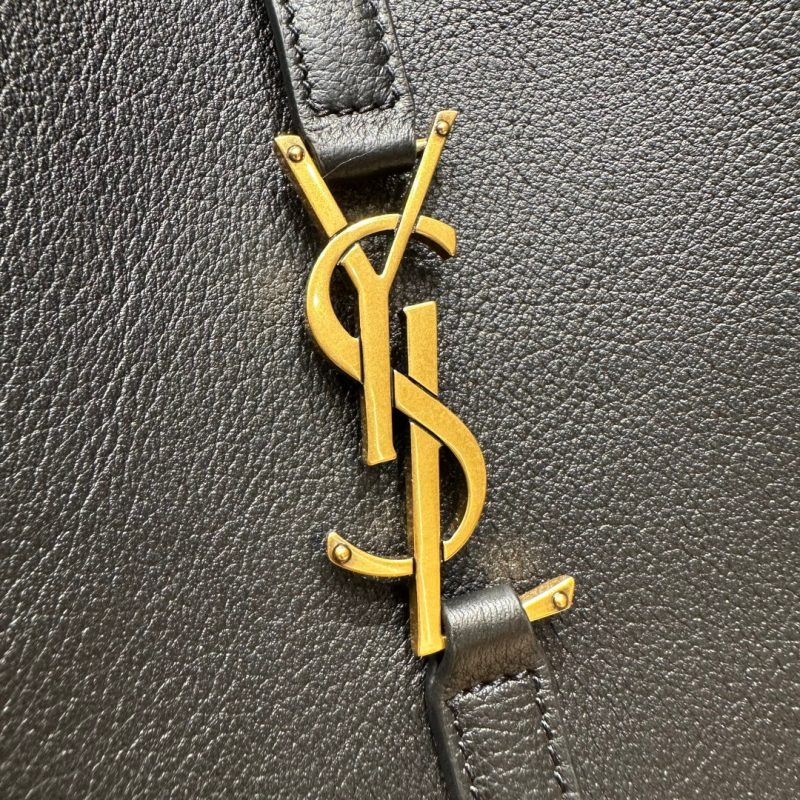 YSL Bag 22cm Black Gold Raffia Cowhide