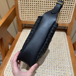 YSL Bag 22cm Black Gold Raffia Cowhide