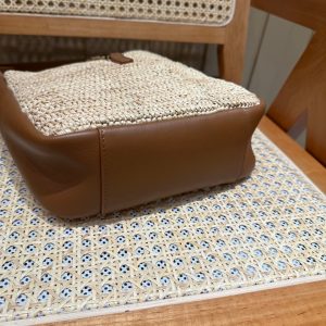 YSL Bag 22cm Brown Beige Raffia Cowhide