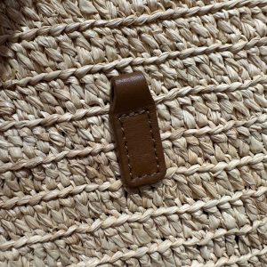 YSL Bag 22cm Brown Beige Raffia Cowhide