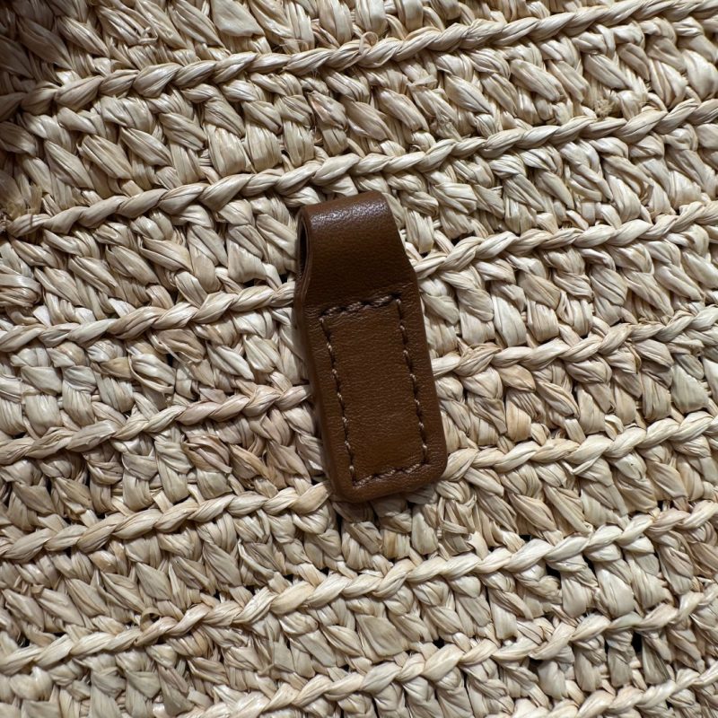 YSL Bag 22cm Brown Beige Raffia Cowhide