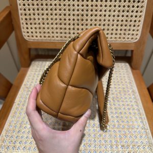 YSL Loulou Puffer Quilted Bag Brown Gold Lambskin 338793