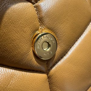 YSL Loulou Puffer Quilted Bag Brown Gold Lambskin 338793