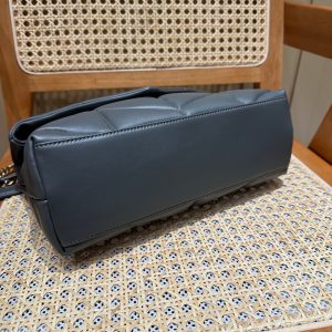 YSL Loulou Puffer Quilted Bag Gray Gold Lambskin 338800