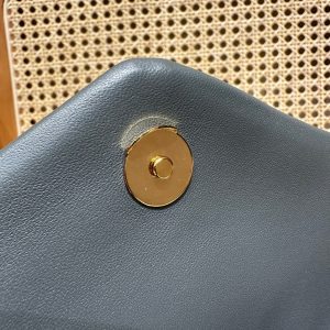 YSL Loulou Puffer Quilted Bag Gray Gold Lambskin 338800