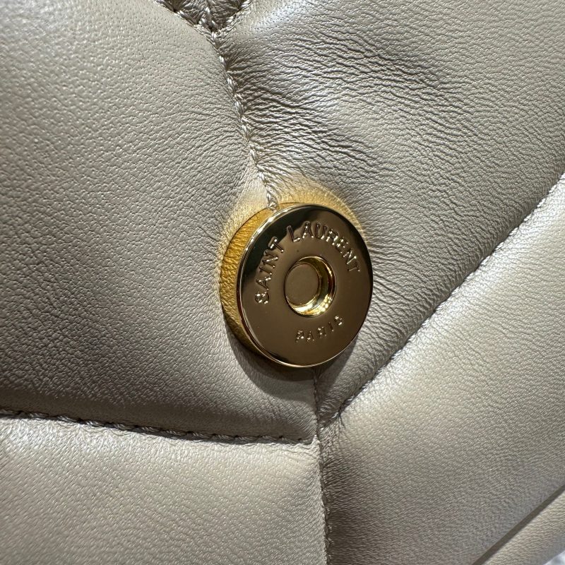 YSL Loulou Puffer Quilted Bag Beige Gold Lambskin 338806