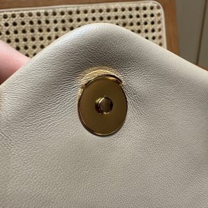 YSL Loulou Puffer Quilted Bag Beige Gold Lambskin 338806