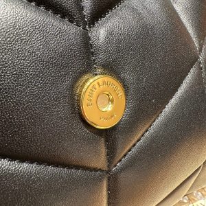 YSL Loulou Puffer Quilted Bag Black Gold Lambskin 338812