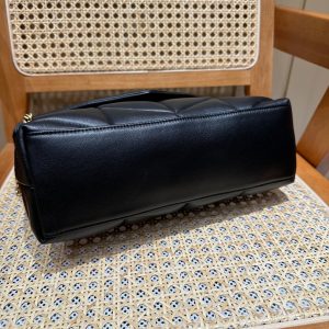 YSL Loulou Puffer Quilted Bag Black Gold Lambskin 338812