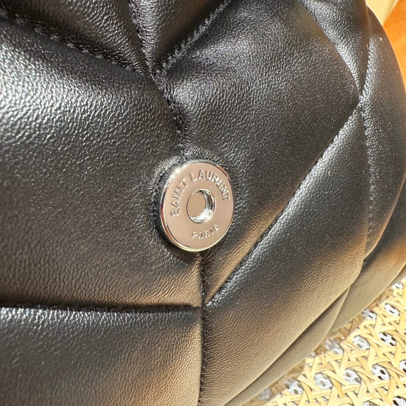 YSL Loulou Puffer Quilted Bag Black Silver Lambskin 338827