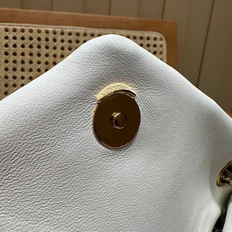 YSL Loulou Puffer Quilted Bag White Gold Lambskin 338844