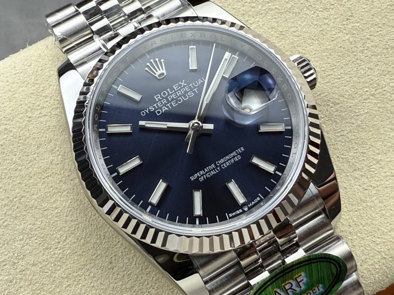 Rolex Day-Date 36mm Silver Navy Blue