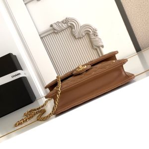 CC Handle Bag 19cm Double C Camel Lambskin Gold Hardware