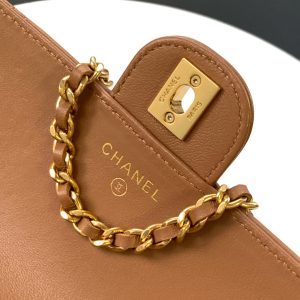 CC Handle Bag 19cm Double C Camel Lambskin Gold Hardware