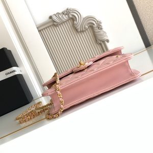 CC Handle Bag 19cm Double C Pink Lambskin Gold Hardware
