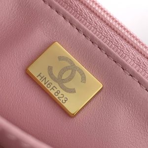 CC Handle Bag 19cm Double C Pink Lambskin Gold Hardware