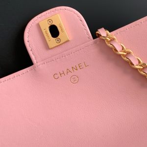 CC Handle Bag 19cm Double C Pink Lambskin Gold Hardware